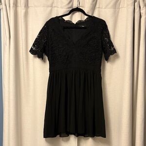 Lulu's Black Lace Mini Dress